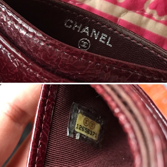 CHANEL - Dark Burgundy Leather Credit Card Holder - Picture 7 of 8